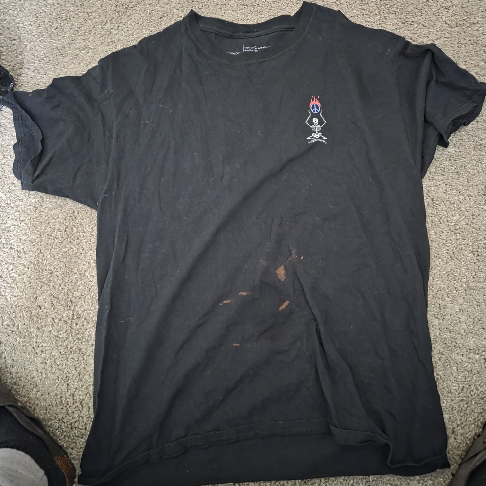 Barney Cools Black Tee with Skull Graphic